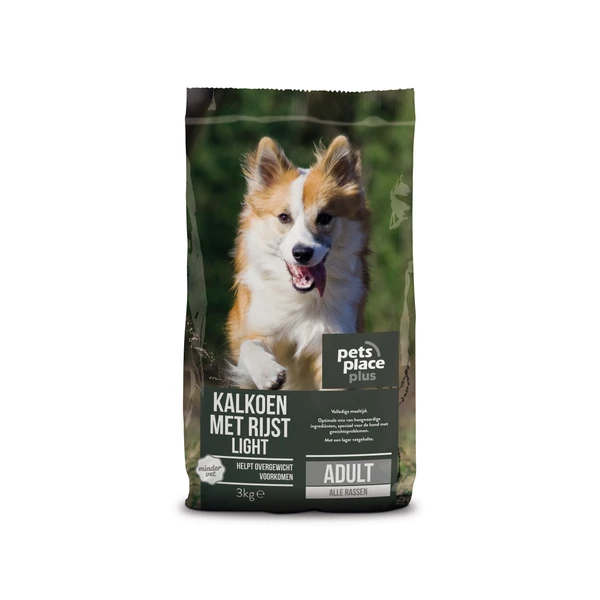 Pets Place Plus Hond Adult Light Kalkoen&Rijst - Hondenvoer - 3 Kg 1 Pets Place Plus Hond Adult Light Kalkoen&Rijst - Hondenvoer - 3 Kg